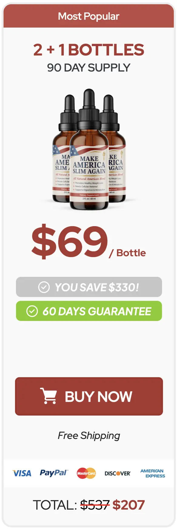 Make America Slim Again three bottles order